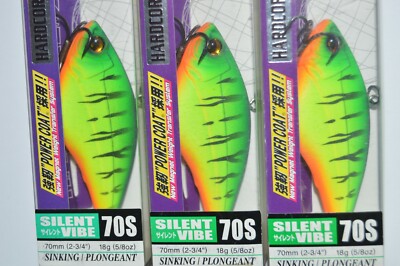 3 lures yo zuri duel hardcore x bass vibe 70s 2 3/4'' 5/8oz f1112-mht hot tiger