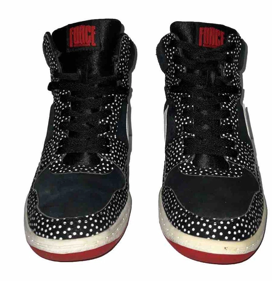 Nike Force Sky Zapatilla Deportiva Estampado Alto Lunares Para Mujer 705148-001 Tacón Cuña EE. UU. 8 Foto 2 de 4
