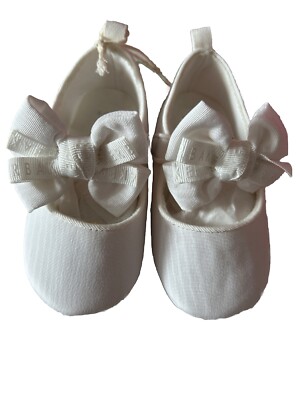 Gorgeous Ted Baker Ivory Bow Mary Jane Baby Shoes 1-2 Years UK