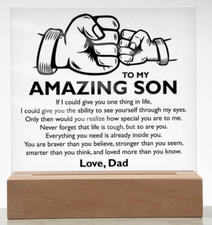 To My Son Acrylic Plaque, Gift for Son from Dad, Son Graduation Birthday Gifts
