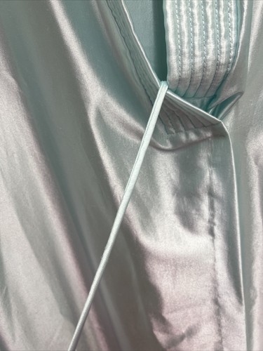 Vintage Cachet Satin Gown Womens Small Seafoam Green Housecoat - Picture 7 of 9