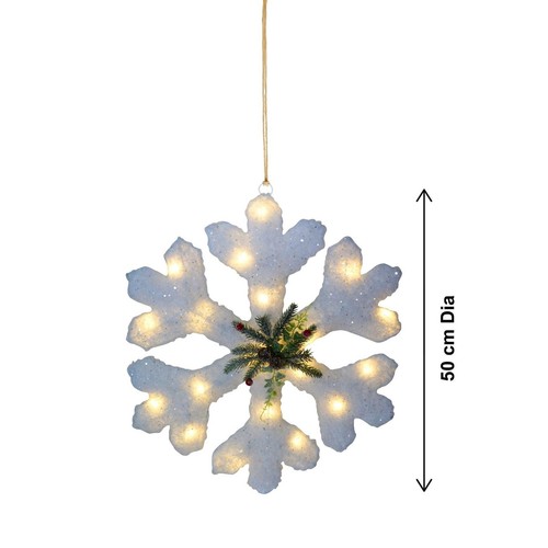 Neu Weihnachten Schneeflocke LED beleuchtet hängend weiß für Weihnachtsdekoration - Bild 2 von 5