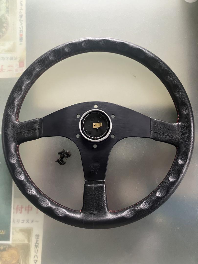 MOMO Leather 3-Spoke Steering Wheel TYP D35 360mm Pink Stitch F/S
