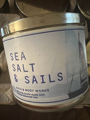 NEW Bath & Body Works (SEA SALT & SAILS) 3 Wick Candle Large 14.5 oz  