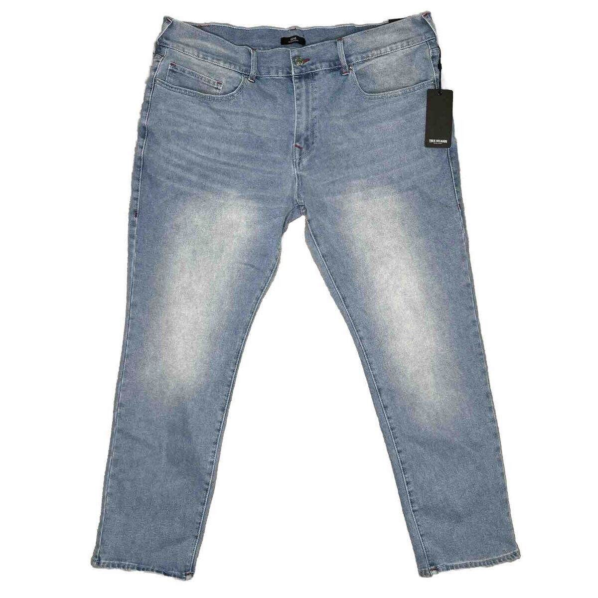 True Religion Jeans Men Geno SN Slim Red Stitch Light Blue True Religion Jeans Men Geno SN Slim Red Stitch Light Blue