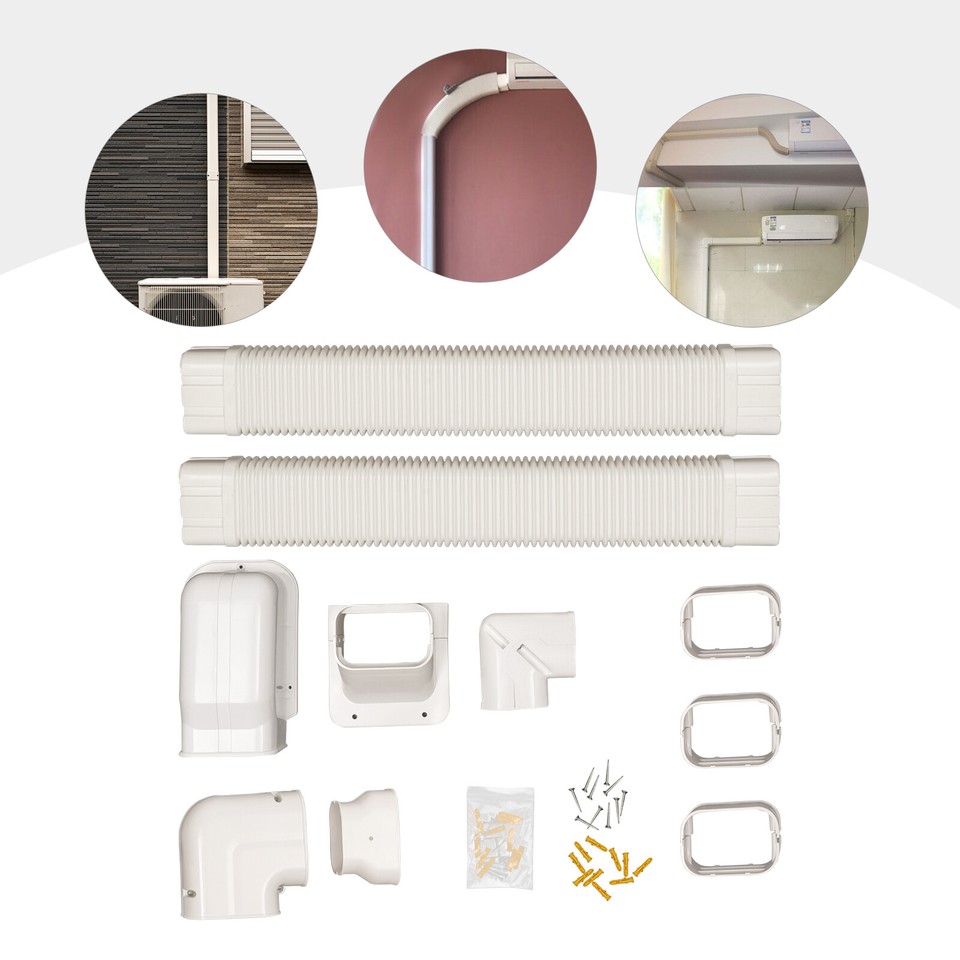 4" 17 Ft AC Duct Pipe Line Cover Kit PVC ABS for Air Conditioner