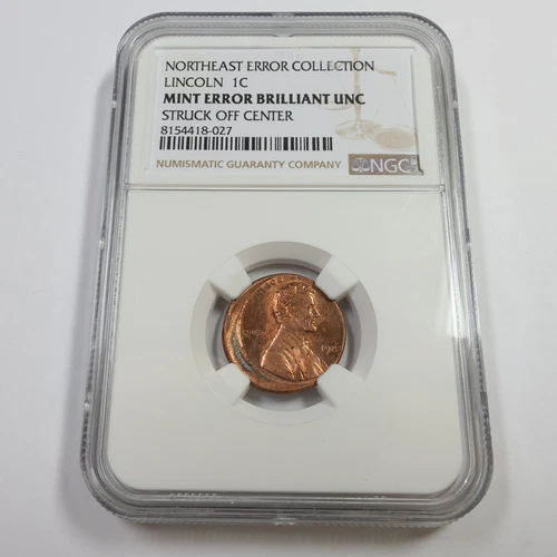 1983 NGC ERROR BU UNC Off Center Lincoln Memorial Penny Cent 1c US Coin #55192A