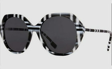 Burberry B4375-F4004/87 57-18-140 Vanessa Sunglasses Black White Check Gray Lens