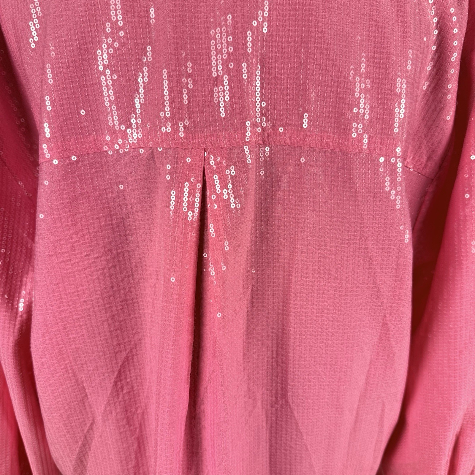 GeeGee Pink Sequin Button Up Blouse Plus Size 1XL… - image 7