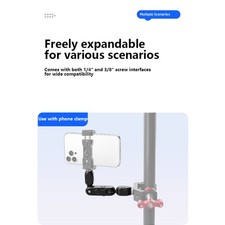 Magic Arm with Super Clamp  1/4" Thread, Aluminum Alloy Gimbal Extension Mount
