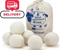 Handy Laundry Wool Dryer Balls - 2.5 Inch - Natural Fabric Softener, Reusable, R