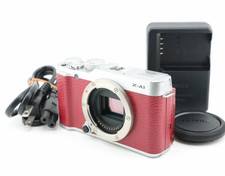 Fujifilm X-A1 Mirrorless Camera Body Red Tested Charger Japan