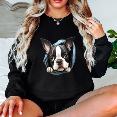 Boston Terrier Hund Tiere Damen Sweatshirt Grafik Pullover Pulli