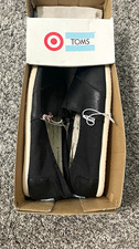 TOMS Womens Black Canvas Slip-On Flat Shoes R...