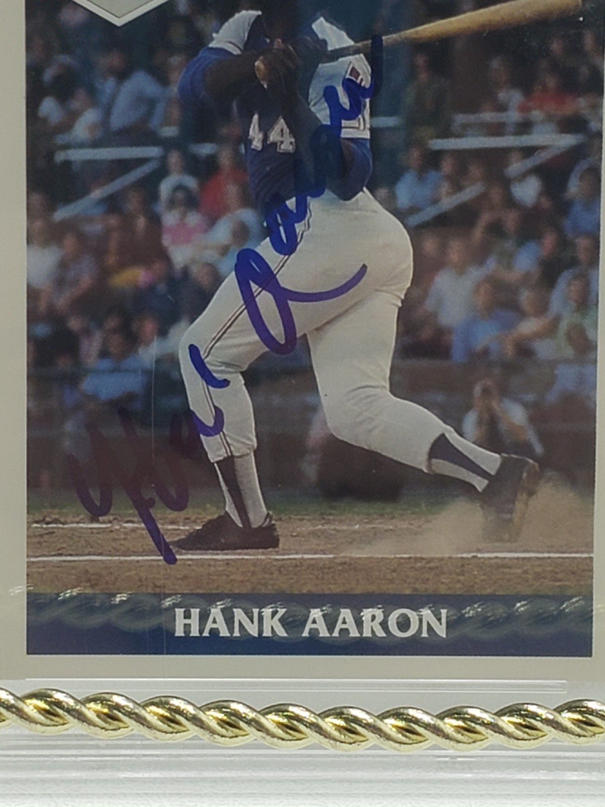 1992 Front Row Hank Aaron #1 Autographed Baseball Card PSA/DNA Certified Auto view 7