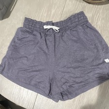 Vuori Women s Solid Purple Athletic Shorts Drawstring Elastic Waist Regular