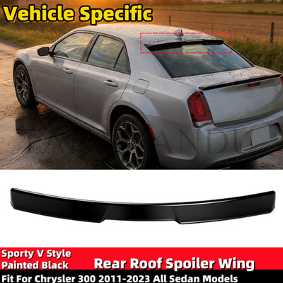 Fit For Chrysler 300 2011-2023 Rear Roof Window Spoiler Wing Sport V Style Black