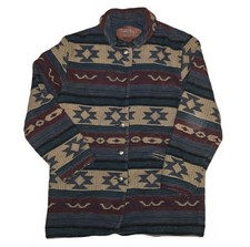 Woolrich Vintage Southwestern Aztec Navajo Blanket Jacket Size Medium USA Made