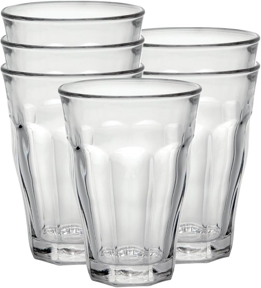 Duralex Picardie 18 Piece Clear Tempered Glass Drinkware and 17 Ounces, 