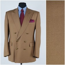 Vintage CHRISTIAN DIOR Blazer 40R US Double Breasted Camel Sport Coat Jacket