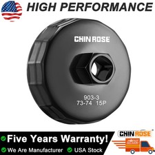 Oil Filter Cap Wrench Cup Socket Remover Tool 74mm 15 Flute For Gm Chrysle Chevy