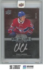 2021-22 SPx UD Black Lustrous Rookie Signatures Cole Caufield RC /49 #LRS-CC