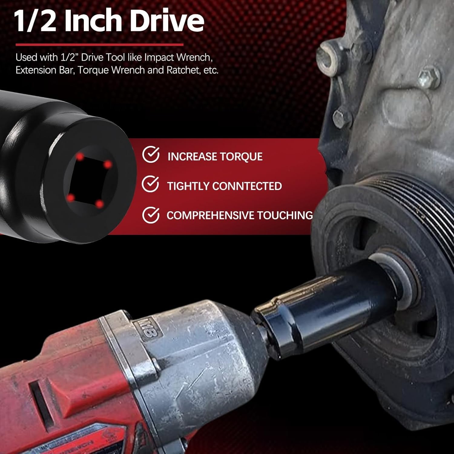 77070 24mm Crank Bolt Socket for GM LS Engine Harmonic Balancer Socket Tool 2... thumbnail 5