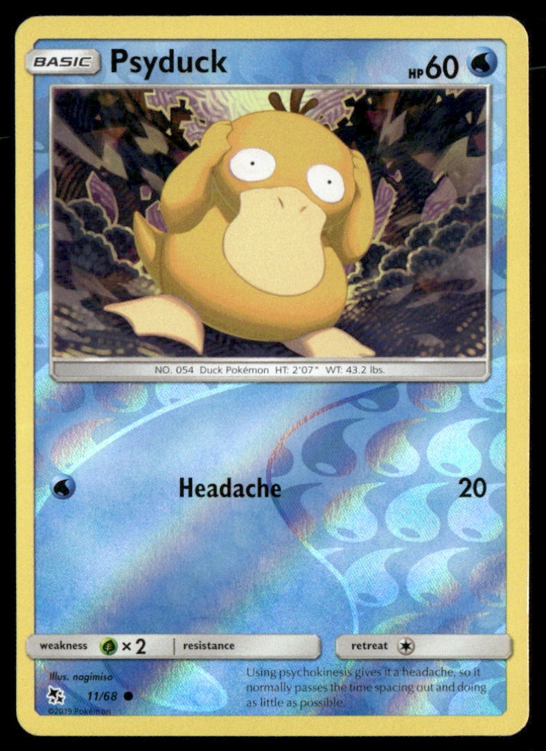 Psyduck 11/68 Reverse Holo Common 2019 Hidden Fates Pokemon LP