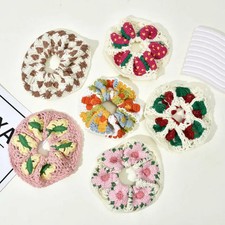 Women Knitted Hair Scrunchies Bohemian Style Crochet Hair Ties Summer Seaside Va