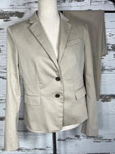 ANN TAYLOR 2 pc Bi-Stretch Pantsuit in Toasted Oat Sz 10 NWOT