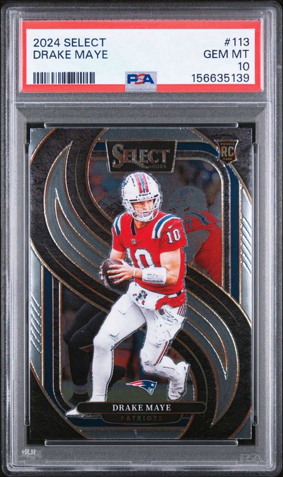 Drake Maye #113 Football Cards 2024 Panini Select trading card — raw and PSA graded price guide