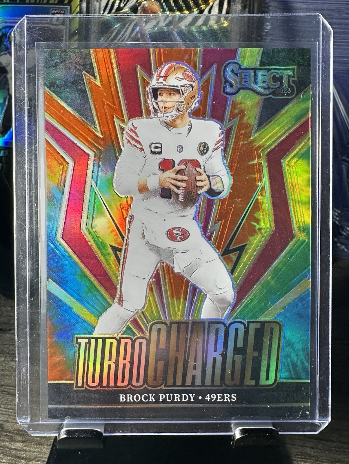 2023 Panini Select Turbocharged Brock Purdy #TUR-BPU Tie-Dye Prizm /25