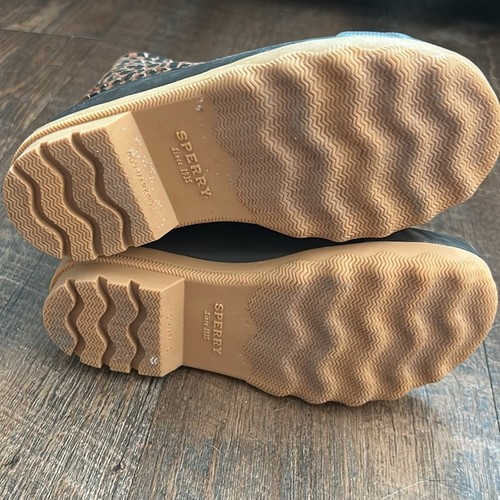 Sperry Kinder Hafen Stiefel Größe 11 Little Kid hellbraun Leopard Gummi Regen Schnee Stiefel - Bild 5 von 8