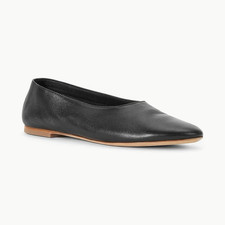 Staud Alba Ballet Flat Women s Black Leather ...