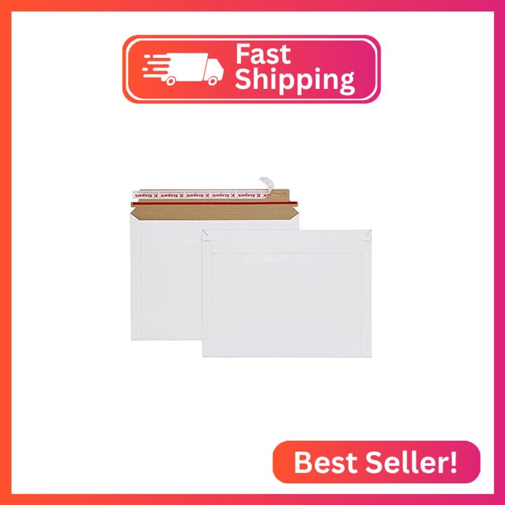 Xxcxpark 25 Pack Rigid Mailers, 9.5x12.5 inches Self Seal Photo Document Mailers