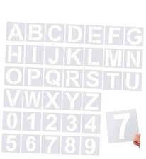 36 Pcs Reusable Large Alphabet Letter Stencils and Number Stencils for 6 inches