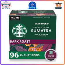 Starbucks K-Cup Coffee Pods Dark Roast Coffee Sumatra for Keurig Brewers 100 Ar