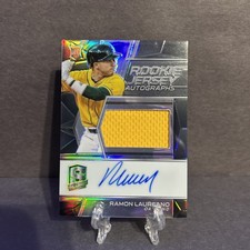 2019 PANINI SPECTRA #136 RAMON LAUREANO AUTOGRAPH JERSEY ROOKIE RC #78/199 A'S