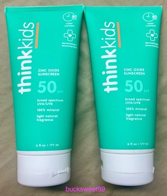 Thinkkids SPF 50 Mineral Sunscreen Lotion -6 oz each -EXP 3/27 - SEALED, 2-PACK