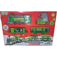 Ruz Grinch Express Christmas Train Set 12-Piece Light Sound 3D 9ft Track