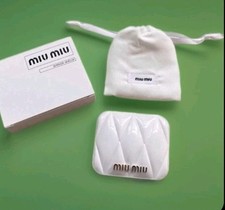 Miu Miu Makeup Mirror Double Sided Portable Makeup White NEW With Pouch And Box