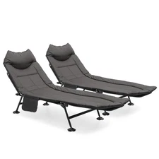 MADOG Camping Beds for Adults, 180° Adjustable Reclining Outdoor Lounger Cot ...