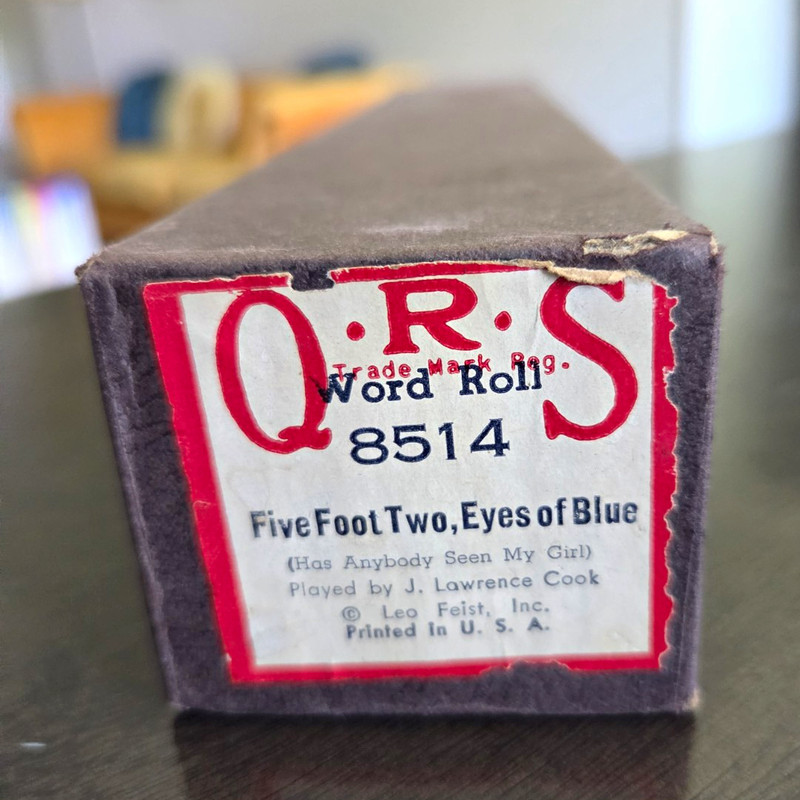 QRS Word Roll 8514 "Five Foot Two, Eyes of Blue" Player Piano Roll