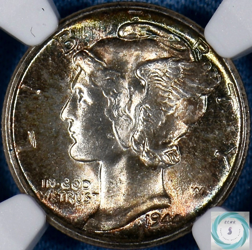 1944-S Mercury Dime NGC MS 67 FB - Rainbow Toner!!! - Image 2 of 4