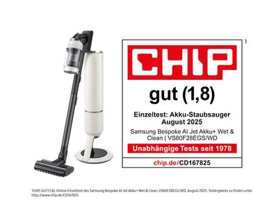 Samsung Bespoke AI Jet Akku+ Wet & Clean mit Spray Spinning Sweeper, 770 W