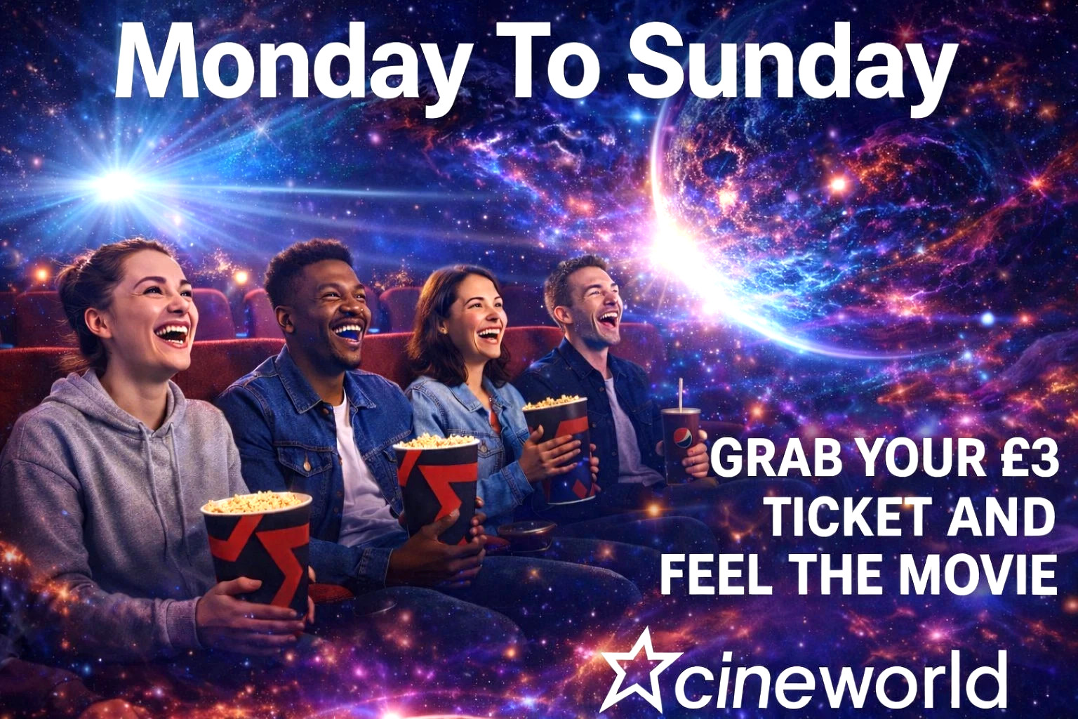 2 x Codes - £3 Cineworld Ticket *E-Code* Monday - Sunday - Quick Delivery