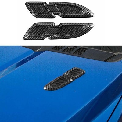 2X Carbon Fiber Side Vent Fender Flank Cover Trim For Nissan Armada Patrol 17-24