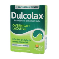 Dulcolax Laxative Tablets 5mg Overnight Constipation Relief 50 Ct EXP 06/2026+
