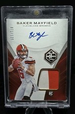 Baker Mayfield 2018 Panini Limited Rookie Patch On Card Auto RPA Card 101  /125. rookie card picture