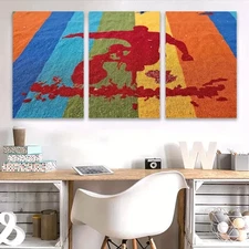 3pcs Colorful Towels Painting Wall Art Canvas Framed 50x70cm